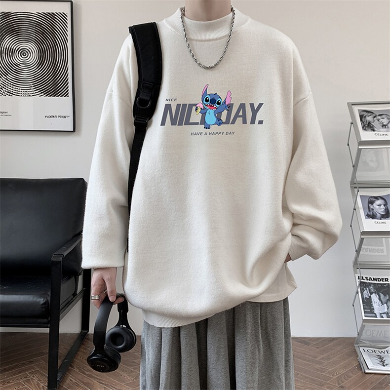 控68半高领毛衣男士大码针织衫男毛线衣男M18173-P45加绒款-P65，男装针织衫/毛衣，电商A040