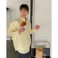 春季新款帅气衬衫男长袖韩版潮流宽松休闲衬衣高级感824P45，男装衬衫，星座710