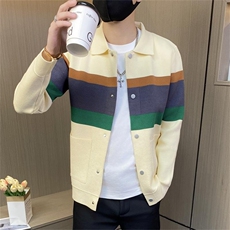 M3879-P75男士针织开衫毛衣外套春秋款潮牌休闲社会小伙痞帅韩版，男装针织衫/毛衣，电商D310B-1