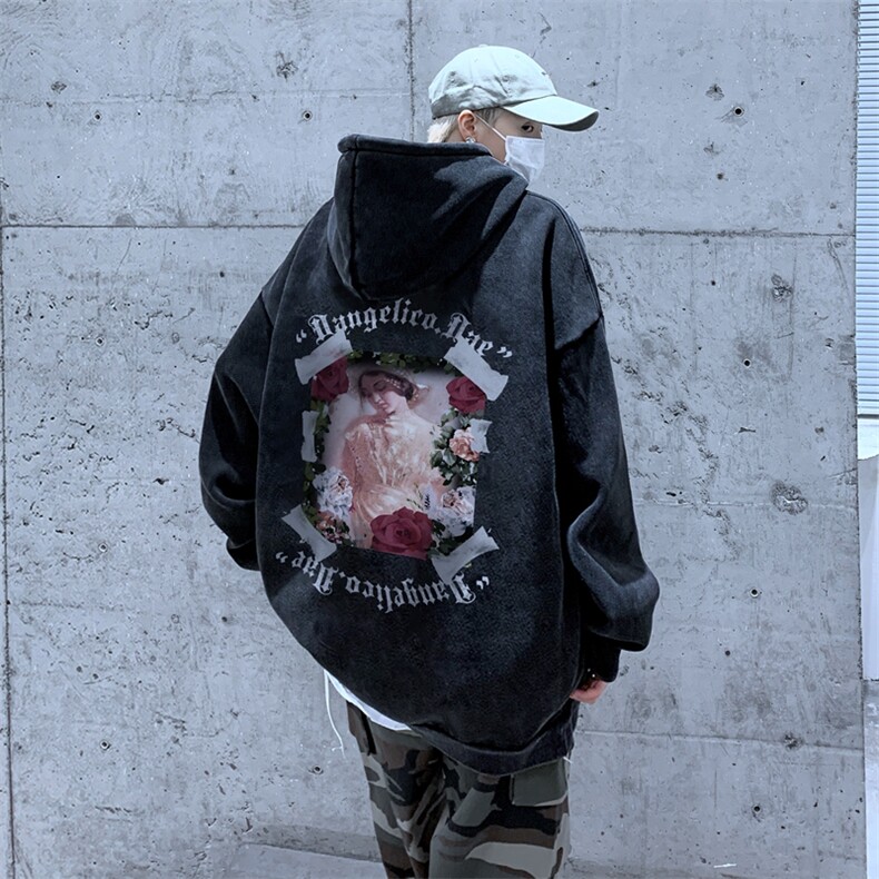 XZ301B-JB7873-P68秋装新款水洗复古宽松连帽卫衣（加绒已出）,男装卫衣,星座301B