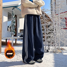 雪景400克冬季加厚羊羔绒休闲裤男美式条纹直筒裤子-A2362P48，男装休闲裤，电商B241