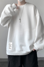 圆领卫衣男大码加厚加绒长袖t恤男S6045-P28加绒款-P33，男装卫衣，电商A040
