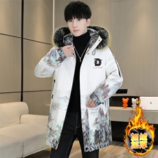 男士连帽外套冬季加绒加厚夹克加厚撞色大毛领棉衣男MY1717-P98，男装夹克，星座310B-3