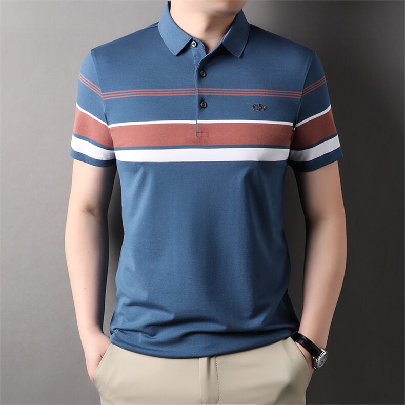夏季短袖T恤男士翻领宽松刺绣时尚Polo衫商务休闲上衣男体恤半袖，男装Polo衫，电商B212（原钱塘6029）