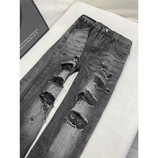 B221美式ins高街暗黑宽松直筒破洞牛仔裤LK25504-特P45控78，男装牛仔裤，电商B221