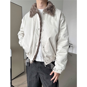 冬季美式高级感恒温暖绒毛领拼接棉服夹克保暖加厚 D517 特P90图片