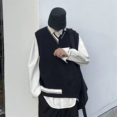 男秋冬季新款潮韩版百搭情侣毛衣针织衫外套无袖马甲M2002P43，男装针织衫/毛衣，星座1116-2