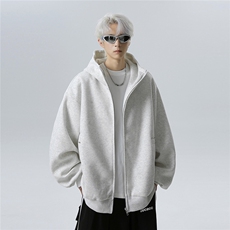 运动套装男款秋冬加厚BOXY短款开衫卫衣炼重磅卫衣JK708-P78，男装休闲套装，电商C307