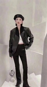2022秋季新款高级感百搭气质皮衣图片