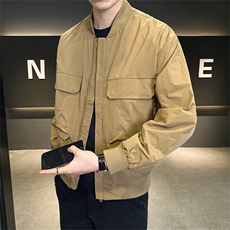 2025数据新款棒球领帅气工装青年夹克百搭时尚潮流上衣-2826，男装夹克，电商A225