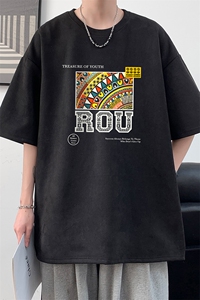 麂皮绒短袖t恤男大码半袖男 酒店风 JD82370-P25图片