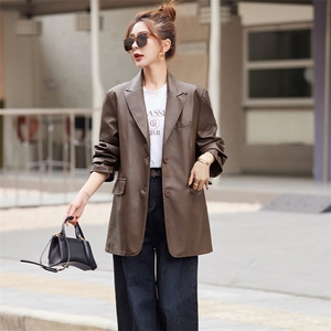 BAO款皮衣女2025新款款小个子高级感宽松春秋季韩版洋气西装外套图片