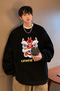 圆领卫衣男大码加厚长袖t恤男2024春S6185-P28图片