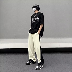 拼接运动裤卫裤男宽松阔腿哈伦裤设计感裤子K0491-P40，男装休闲裤，星座308B-1