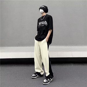 拼接运动裤卫裤男宽松阔腿哈伦裤设计感裤子K0491-P40图片