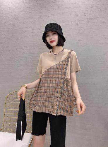 休闲撞色拼接小衫，女装，姚姚家