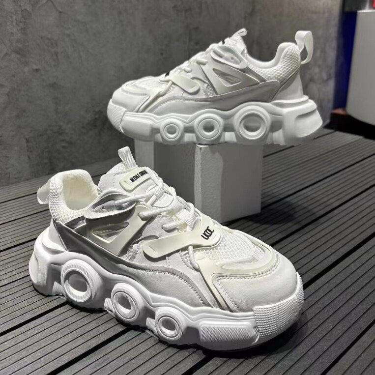 夏季新款厚底增高老爹鞋时尚百搭休闲透气网布鞋男鞋，男鞋帆布鞋，星座1407-6