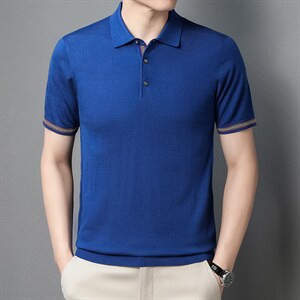 宽松透气POLO衫男2023夏季新款短袖免烫冰丝衫男t恤时尚百搭男装图片
