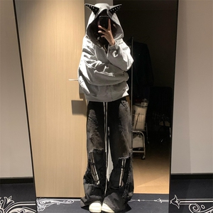 【现货】XZ1218 WT6004 特价P59 美式高街铆钉连帽卫衣外套图片