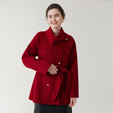 高端双面呢大衣女手工高级感2025秋冬小个子羊毛呢外套，女装双面呢大衣，优远毛呢大衣