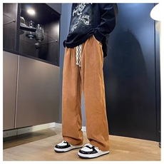 拖地阔腿裤男设计感小众肌理纹休闲裤子百搭情侣款直筒裤，男装休闲裤，星座1013