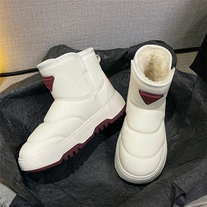 X4551-165厚底雪地靴女2024新款冬季加绒棉女短靴图片