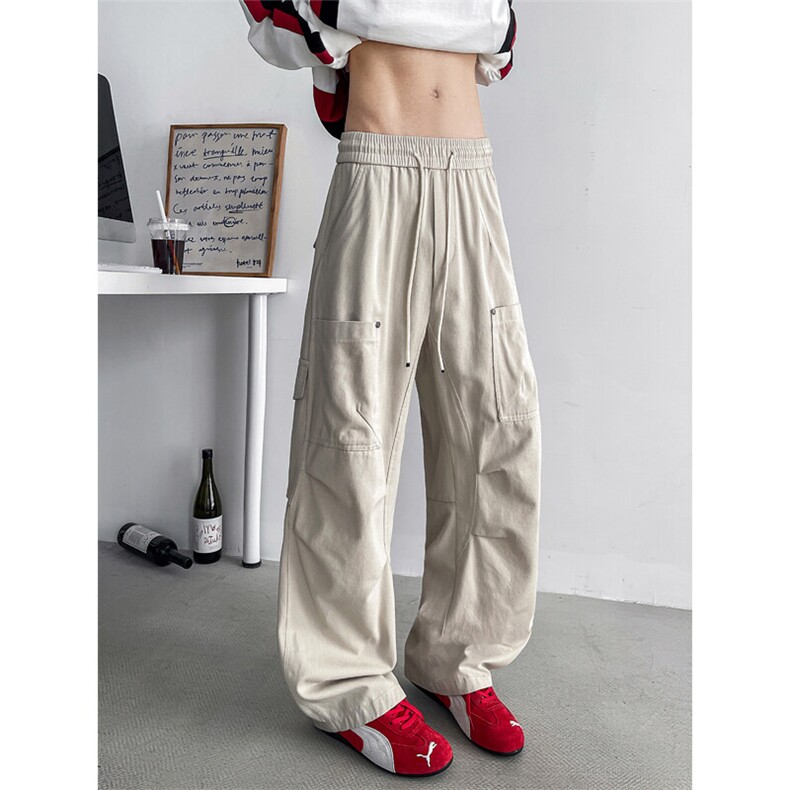 2025春夏新款潮流现货品质水洗工装弯刀休闲宽松直筒裤男2525-P55，男装休闲裤，电商C305A