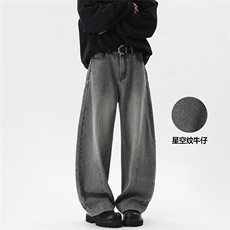 C315-WD912现货弯刀牛仔裤星空纹拼接软牛仔(P55X79)5，男装牛仔裤，电商C315