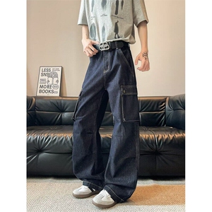 GH0268-P60 工装牛仔裤男直筒美式复古裤子潮宽松百搭休闲长裤潮图片