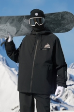 冬季双板防风防水加棉加厚大码连帽滑雪服外套男女HF66-P165控278，女装短外套，电商A001