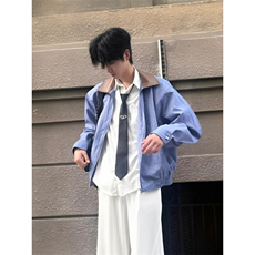 【有货】格子拼接短款外套男春秋美式设计感宽松夹克Z73CC-P70，男装夹克，星座1007（原301D）