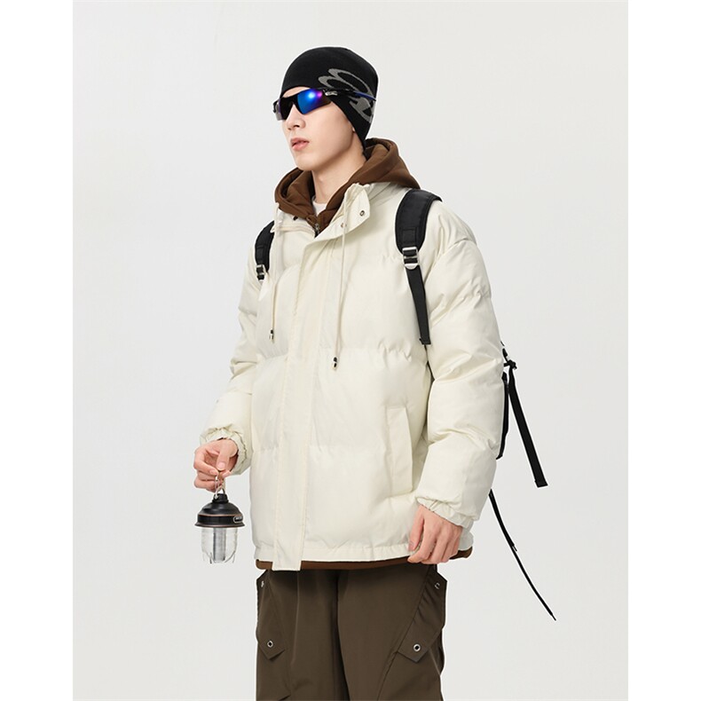 冬季新款棉服假两件连帽棉衣外套宽松保暖面包服D4134-TP75不,男装棉衣,电商A102