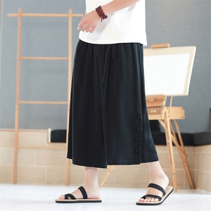 夏季风新款亚麻男士大码休闲七分裤棉麻裤子K86-P65控88图片