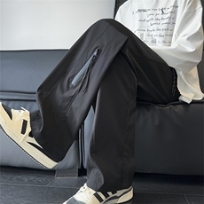 秋季新款休闲裤男宽松拉链工装裤直筒冲锋裤长裤K9908-P45控68，男装工装外套，星座209-2
