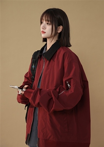 现货 春季宽松翻领拼接夹克潮设计款小众外套XZ811A-JK3010-P88图片