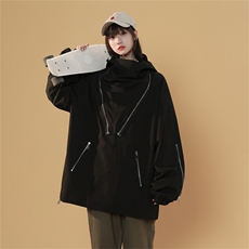 JK8105/P75春装现货中性风机能防水冲锋衣女女宽松夹克工装外套，男装夹克，电商A141