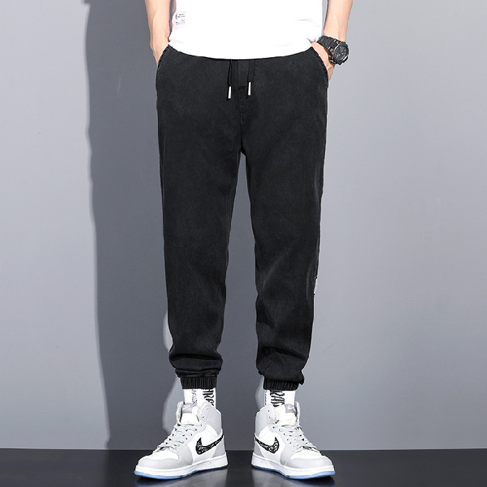 YK968-P45新品牛仔裤男士秋季潮男宽松束脚四季哈伦休闲九分裤男,男装牛仔裤,星座224