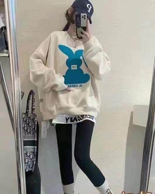 新款兔子加绒卫衣，女装卫衣/绒衫，娇姿百合