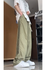 大量现货夏季设计感侧边条纹速干裤直筒休闲痞帅长裤DY5032-P55，男装休闲裤，电商A178