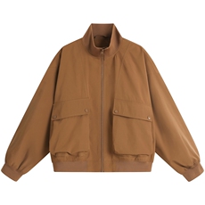 JK007平铺白底大口袋工装教练飞行夹克聚酯纤维(S-3XL)TP38，男装夹克，电商A088
