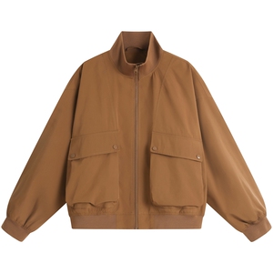 JK007平铺白底 大口袋工装教练飞行夹克 聚酯纤维(S-3XL)TP38图片