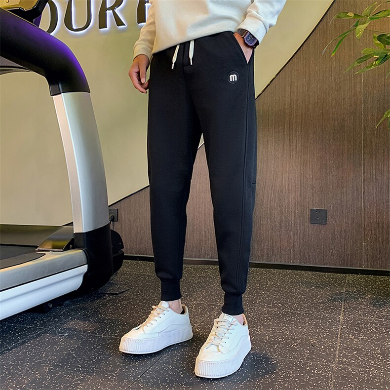 KK94P58控78小伙风春秋季卫裤纯色百搭韩版潮流运动休闲裤黑首，男装休闲裤，星座215（原电商B249）