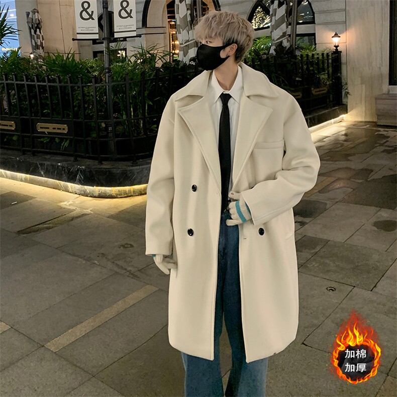 休闲修身毛呢大衣男中长款呢子风衣英伦雅痞男装外套MN9571/P100，男装毛呢大衣，电商B316