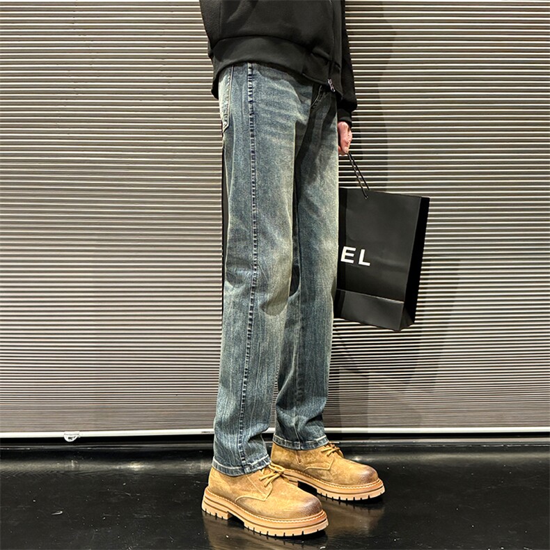 潮牌高街牛仔裤修身小脚闪电纹长裤610A-1-K3703-P65,男装牛仔裤,星座610A-1