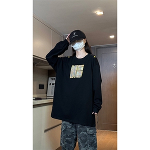 自家图现货 纯棉情侣宽松圆领刺绣风卫衣T恤男女WY18-特P35控58图片