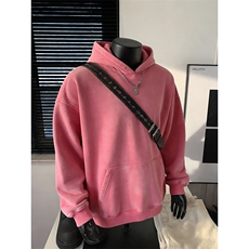 得物抖音高品质二开26春装重磅做旧炒雪花纯色连帽水洗卫衣CM16，男装卫衣，电商A486