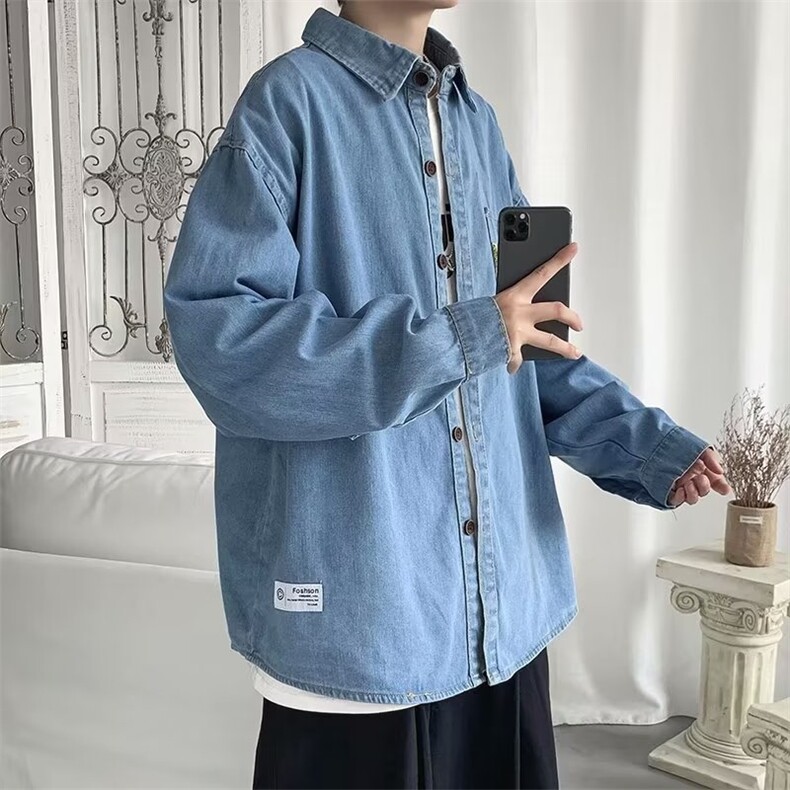 男秋季新款长袖衬衫牛仔衬衫外套X317P50,男装衬衫,星座1116-2
