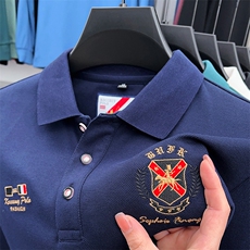 时尚保罗polo衫男士长袖t恤春秋季衣服商务刺绣翻领上衣休闲打底T，男装Polo衫，电商B212（原钱塘6029）