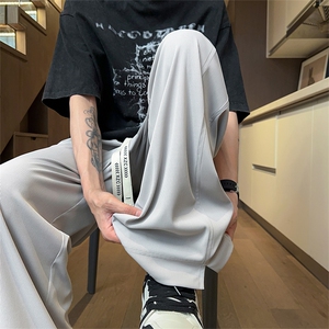X2395-TP35控价58夏季2024肌理纹冰丝裤宽松薄款垂感休闲裤男