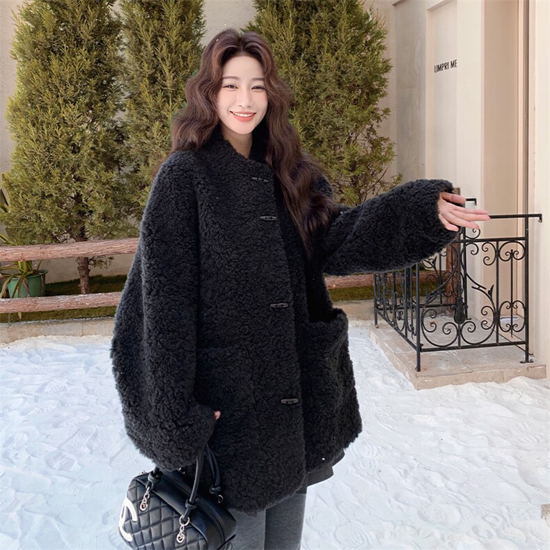新款黑色毛毛外套760-P235-K338,女装短外套,2C108